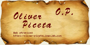 Oliver Pičeta vizit kartica